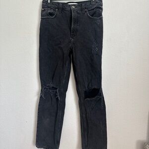 Abercrombie 90's Straight High Rise Black Jeans